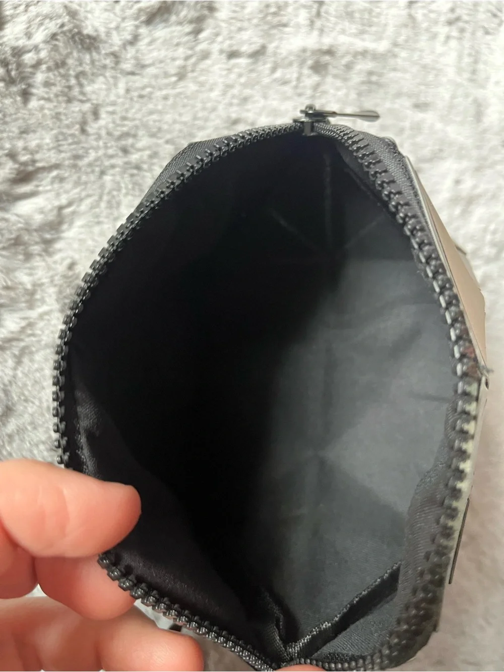 Geometric Prism Collapsible Black Cosmetic Wristlet Makeup Bag